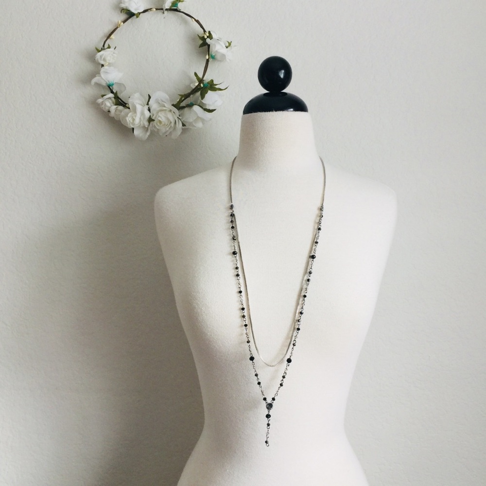 Simply Vera Vera Wang Square Chain & Black Beads